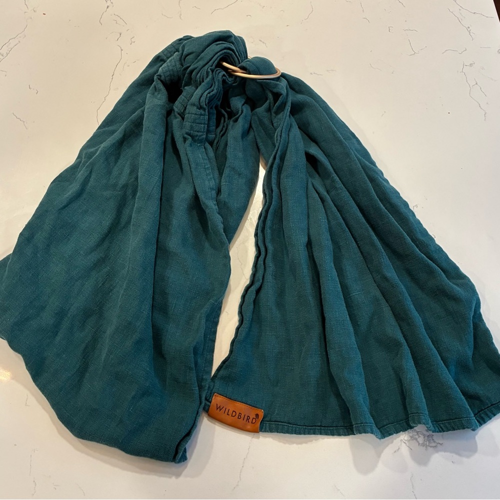 WildBird carrier Deep Teal Ring Sling with Gold Ring